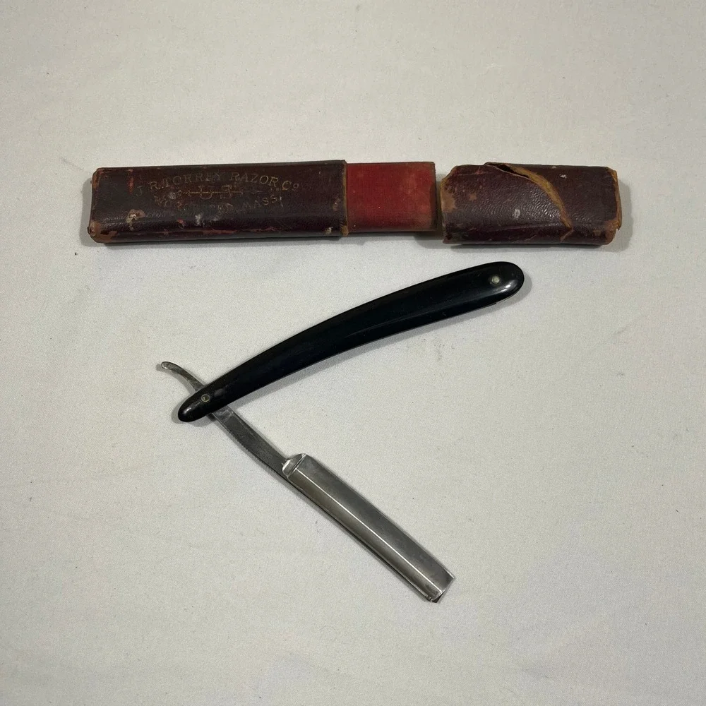 J.R. Torrey Razor Co Straight Razor Mens Black Vintage Worcester MA With Case